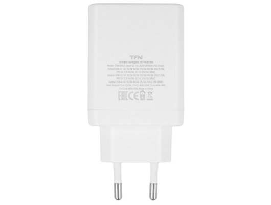 Зарядное устройство TFN GAN A+C+C 65W white б/кабеля TFN-WC-65W-2113-WH